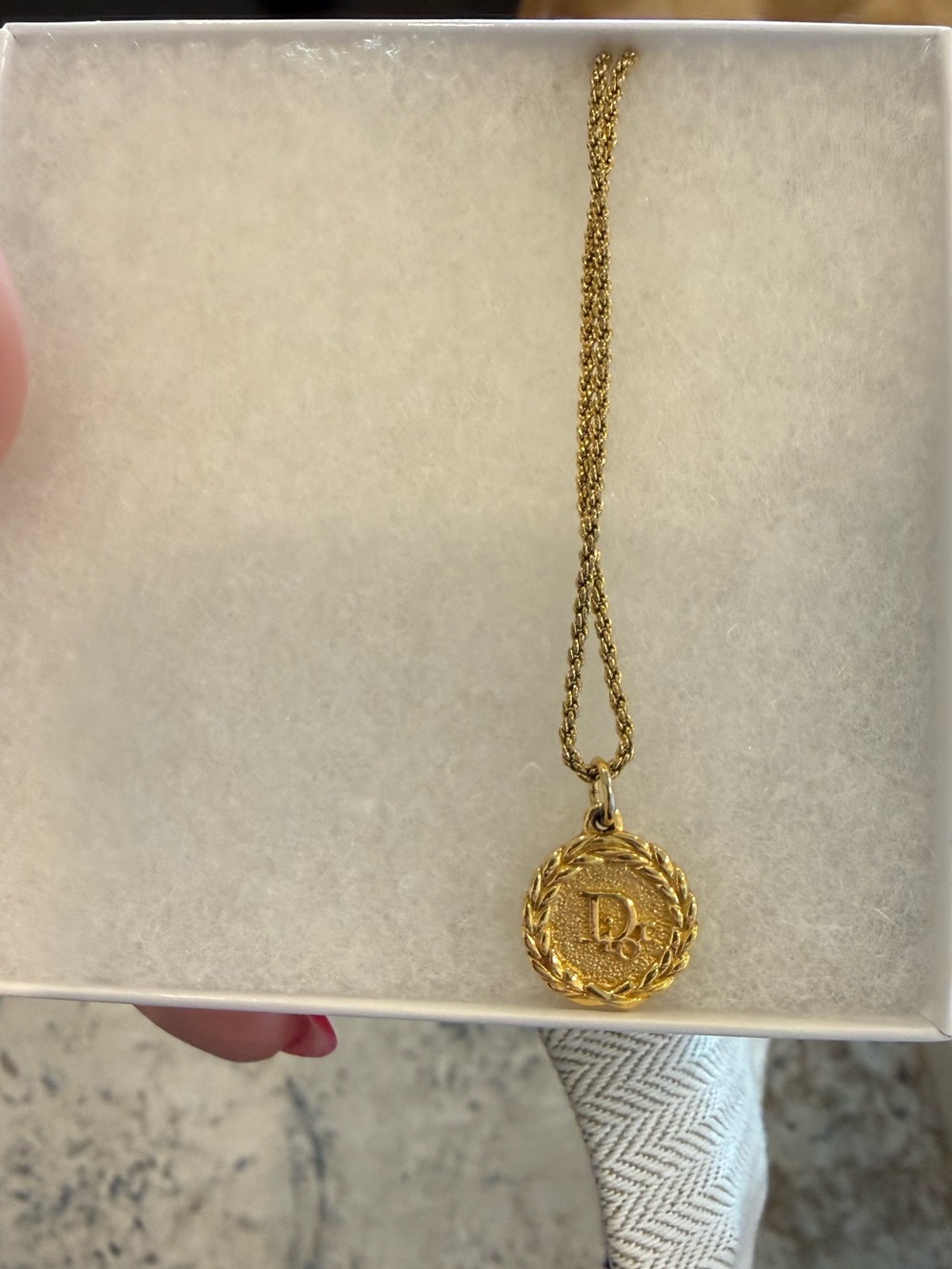 Dior Gold Coin Necklace - excellent condition with COA